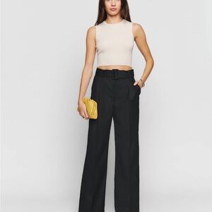 Reformation Black Wide-Leg Pants